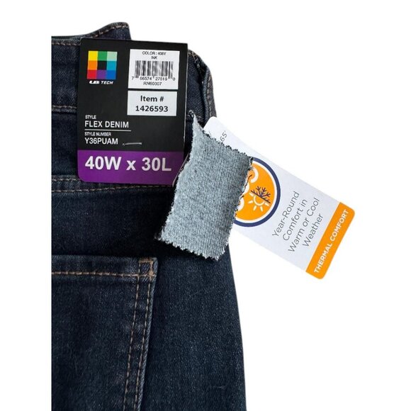 Mens Flex Denim Jeans 40W X 30L By Lee Tech Thermal Comfort Year-Round Wearabili - Picture 3 of 3